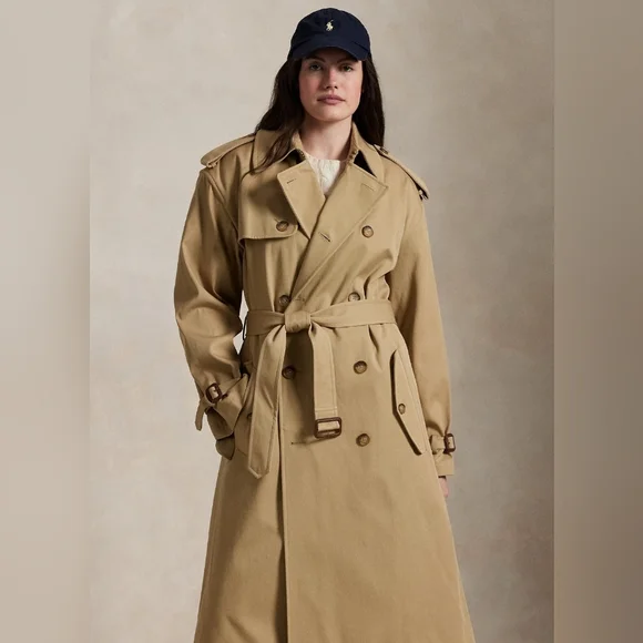 Polo Ralph Lauren Double-Breasted Twill Trench Coat - Picture 4 of 12